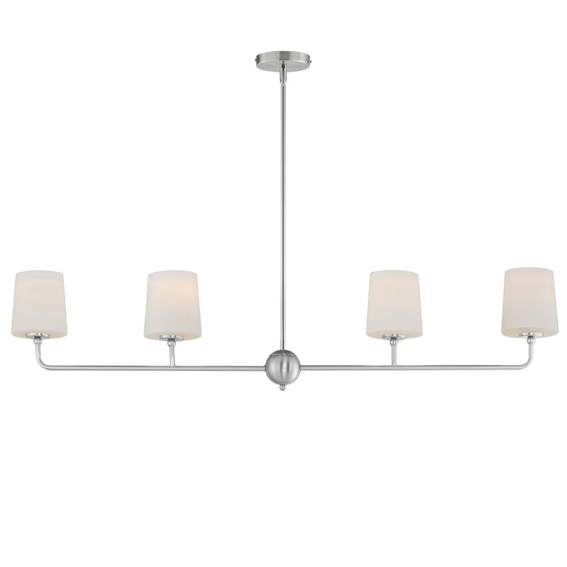 Bristol 4 Light Linear Chandelier in Satin Nickel