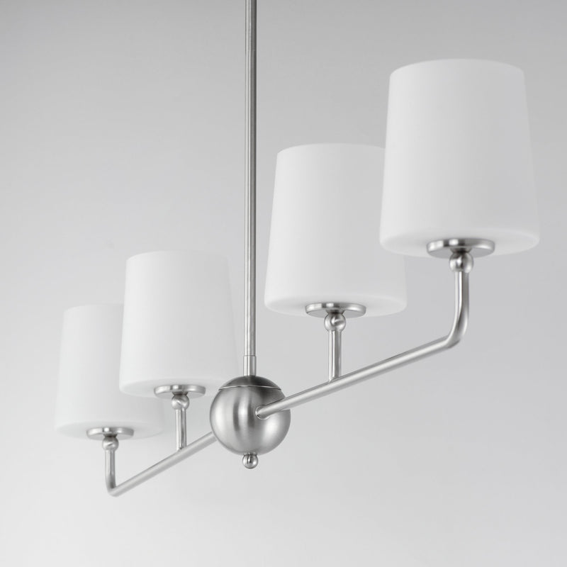 Bristol 4 Light Linear Chandelier in Satin Nickel