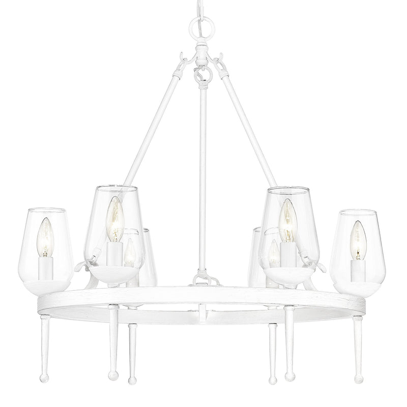 Regent 6-Light Chandelier in Textured White Plaster