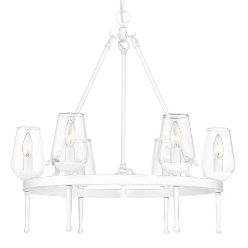 Regent 6-Light Chandelier in Textured White Plaster
