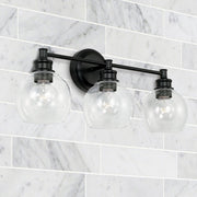 Mid Century 3-Light Bath Vanity Light in Matte Black