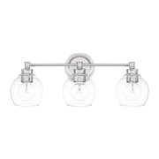 Mid Century 3-Light Bath Vanity Light in Polished Nickel