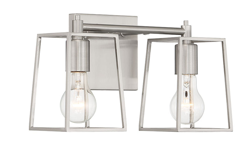 Dunn 2 Light 13.25" Vanity in Brushed Polished Nickel
