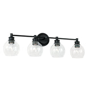 Mid Century 4-Light Bath Vanity Light in Matte Black