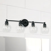 Mid Century 4-Light Bath Vanity Light in Matte Black