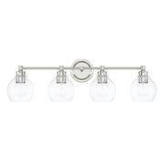 Mid Century 4-Light Bath Vanity Light in Polished Nickel