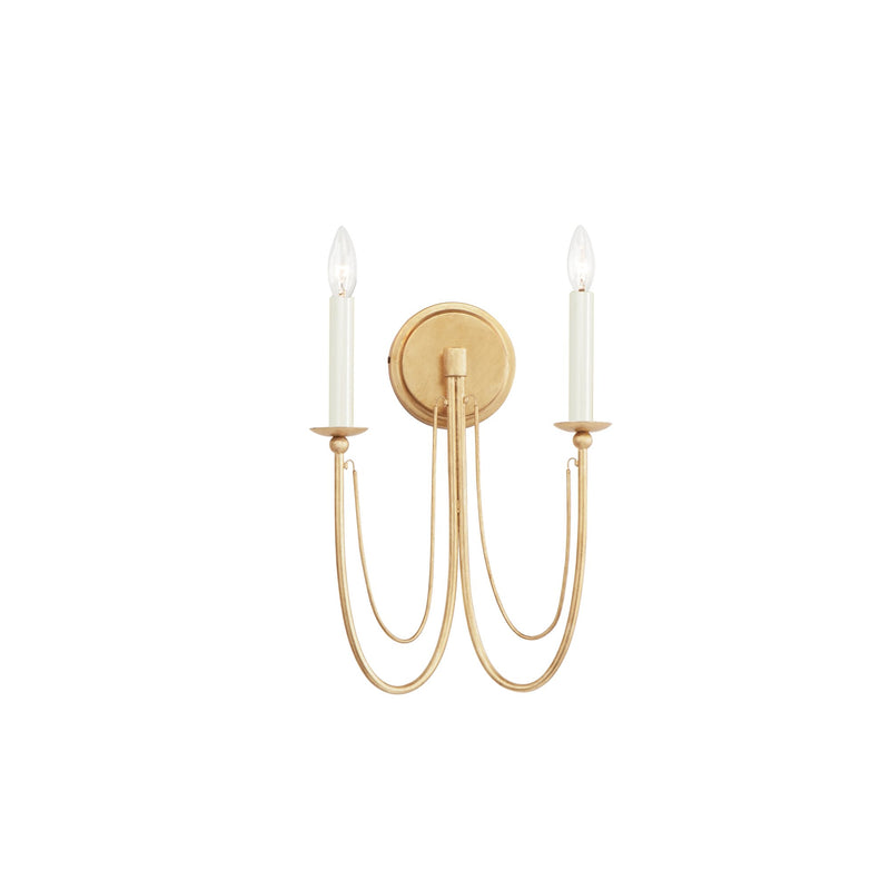 Plumette 2 Light Wall Sconce in Gold Leaf