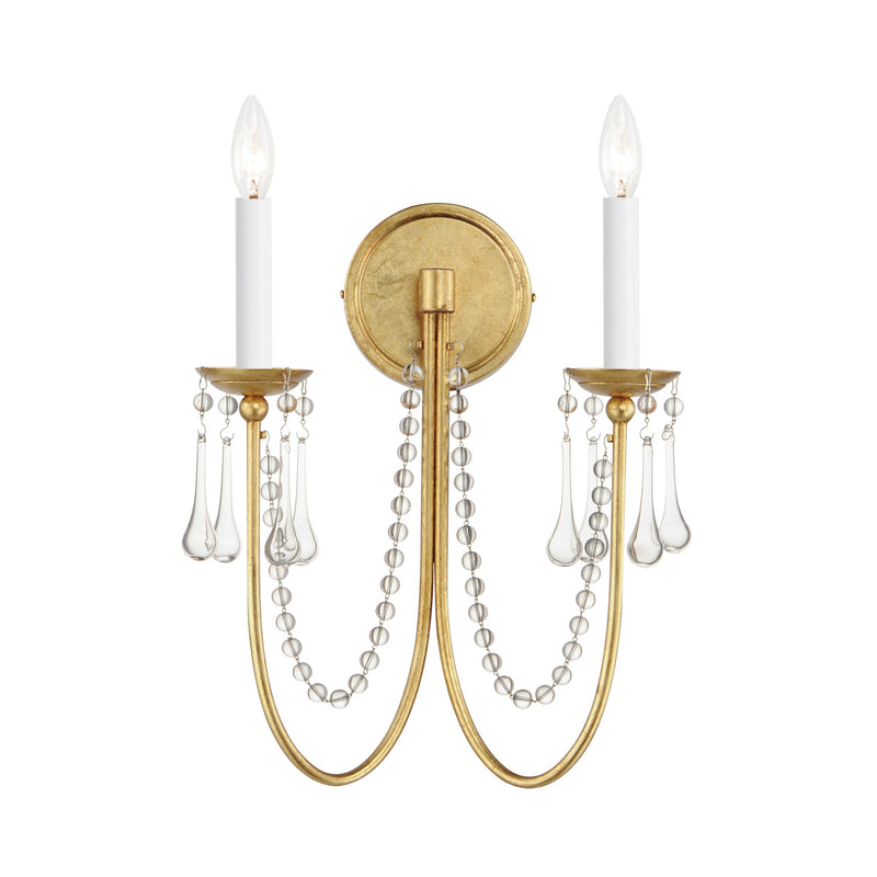 Plumette 2 Light Wall Sconce in Gold Leaf