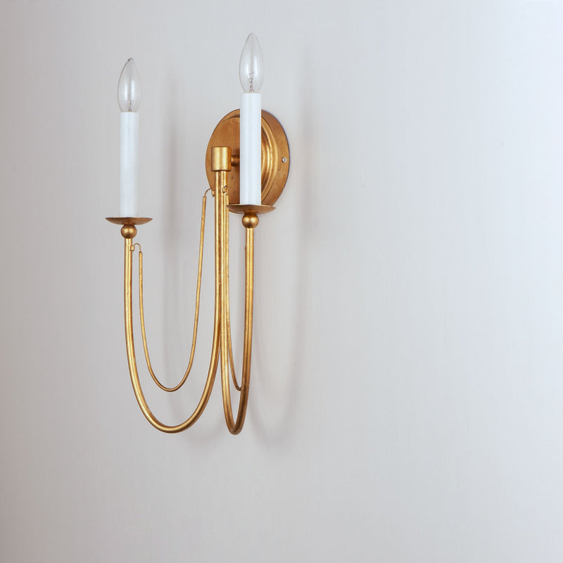 Plumette 2 Light Wall Sconce in Gold Leaf