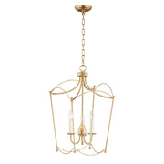 Plumette 3 Light Pendant in Gold Leaf