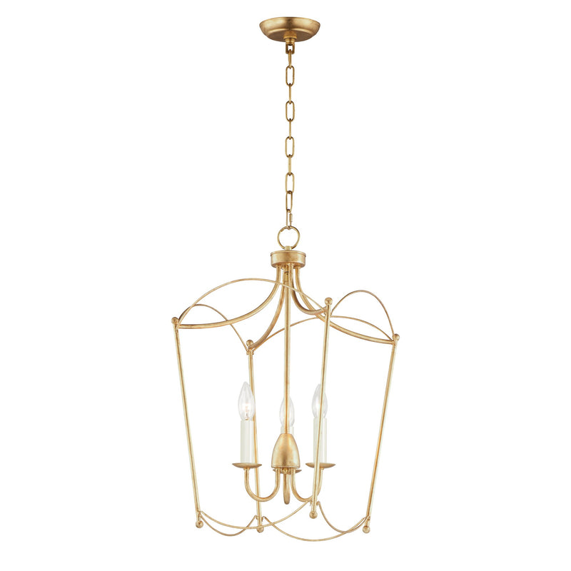 Plumette 3 Light Pendant in Gold Leaf