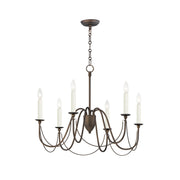 Plumette 6 Light Chandelier in Chestnut Bronze