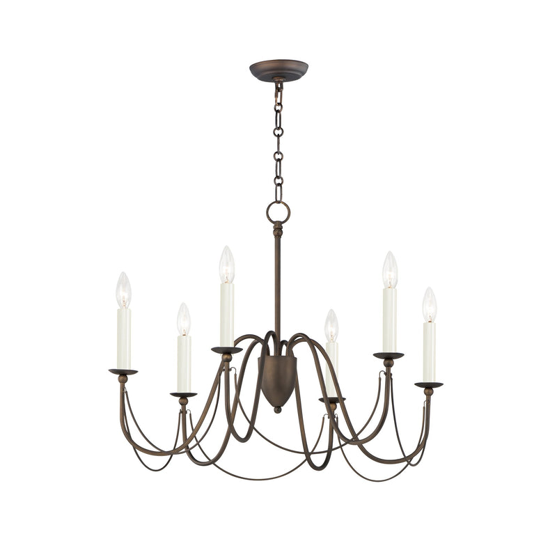 Plumette 6 Light Chandelier in Chestnut Bronze