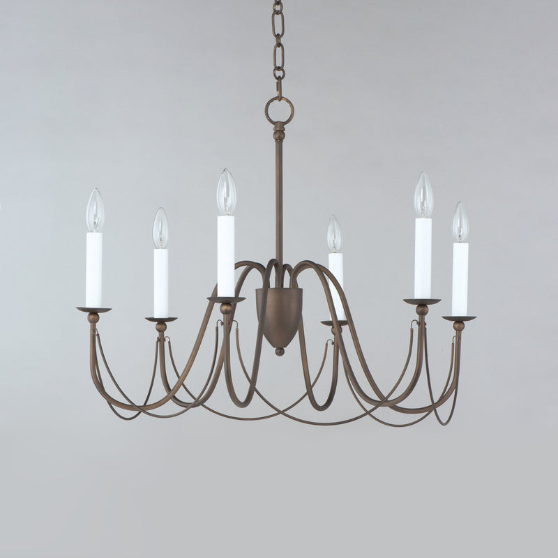 Plumette 6 Light Chandelier in Chestnut Bronze