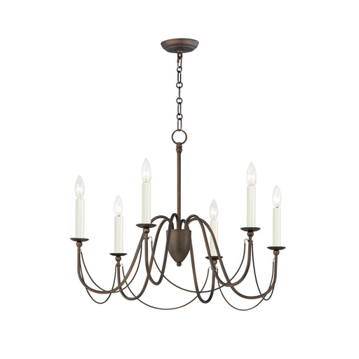 Plumette 6 Light Chandelier in Chestnut Bronze
