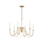 Plumette 6 Light Chandelier in Gold Leaf