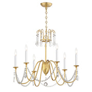 Plumette 6 Light Chandelier in Gold Leaf