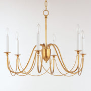 Plumette 6 Light Chandelier in Gold Leaf