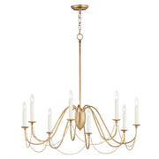 Plumette 8 Light Chandelier in Gold Leaf