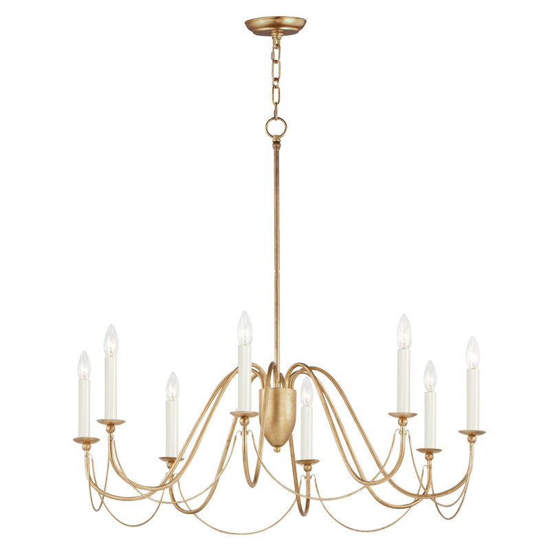 Plumette 8 Light Chandelier in Gold Leaf