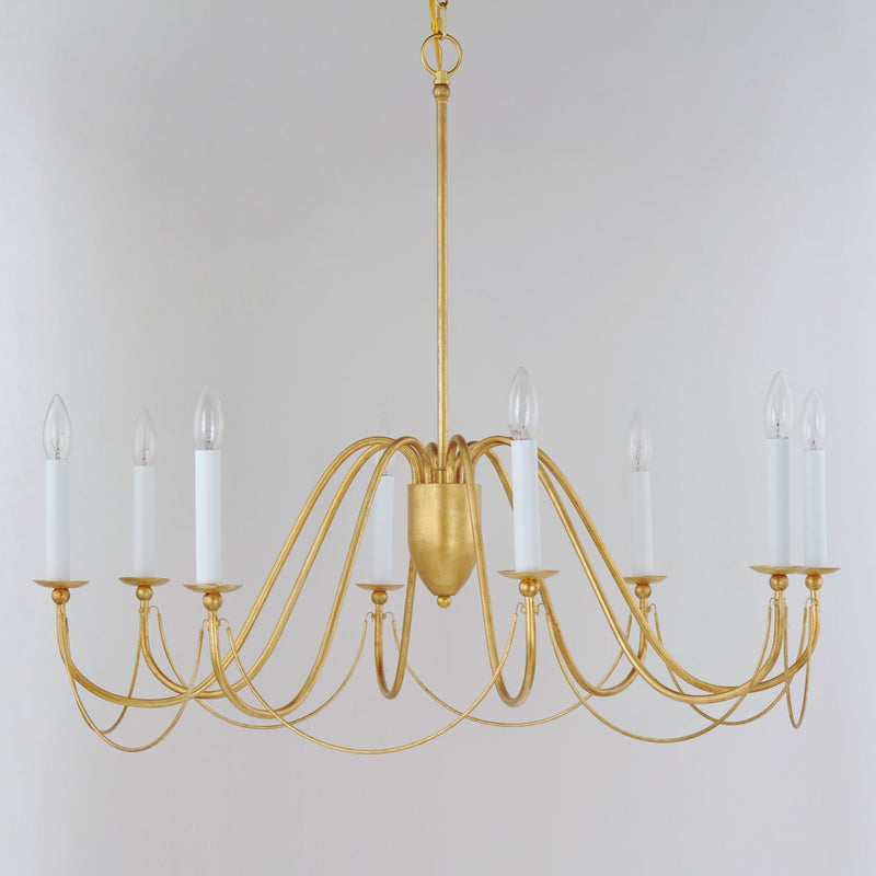 Plumette 8 Light Chandelier in Gold Leaf