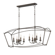 Plumette 8 Light Linear Chandelier in Chestnut Bronze