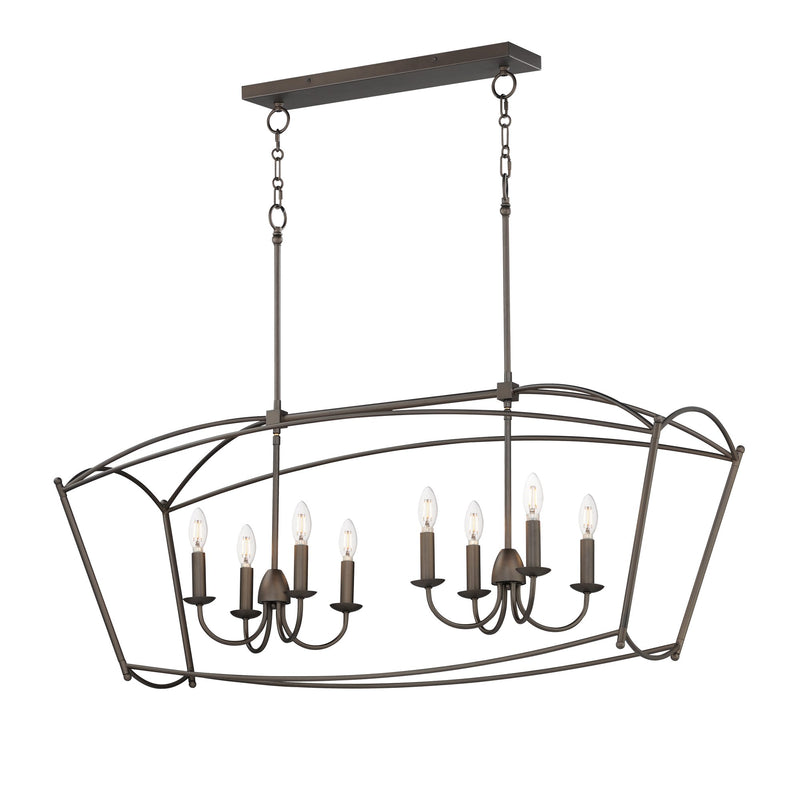 Plumette 8 Light Linear Chandelier in Chestnut Bronze