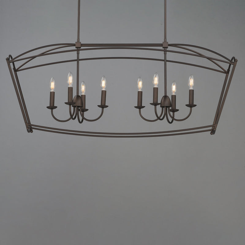 Plumette 8 Light Linear Chandelier in Chestnut Bronze