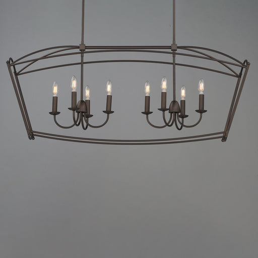 Plumette 8 Light Linear Chandelier in Chestnut Bronze