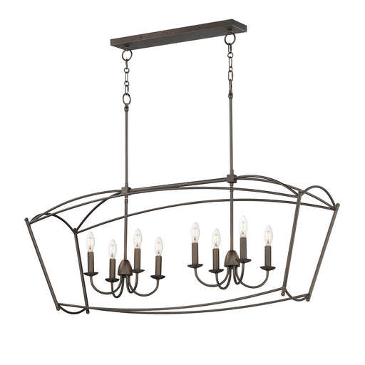 Plumette 8 Light Linear Chandelier in Chestnut Bronze
