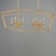 Plumette 8 Light Linear Chandelier in Gold Leaf