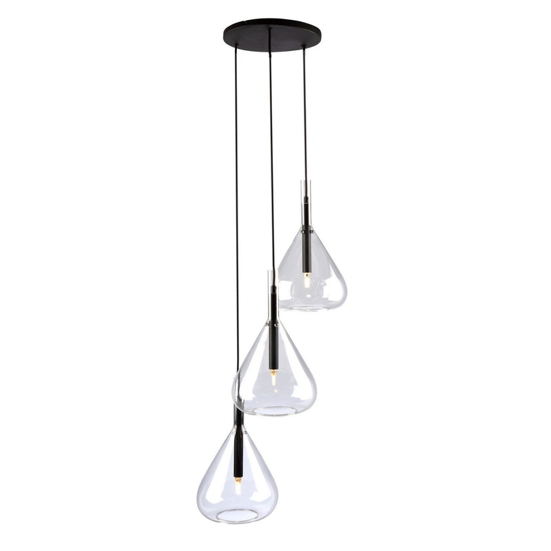 Conic 3-Light Pendant in Black