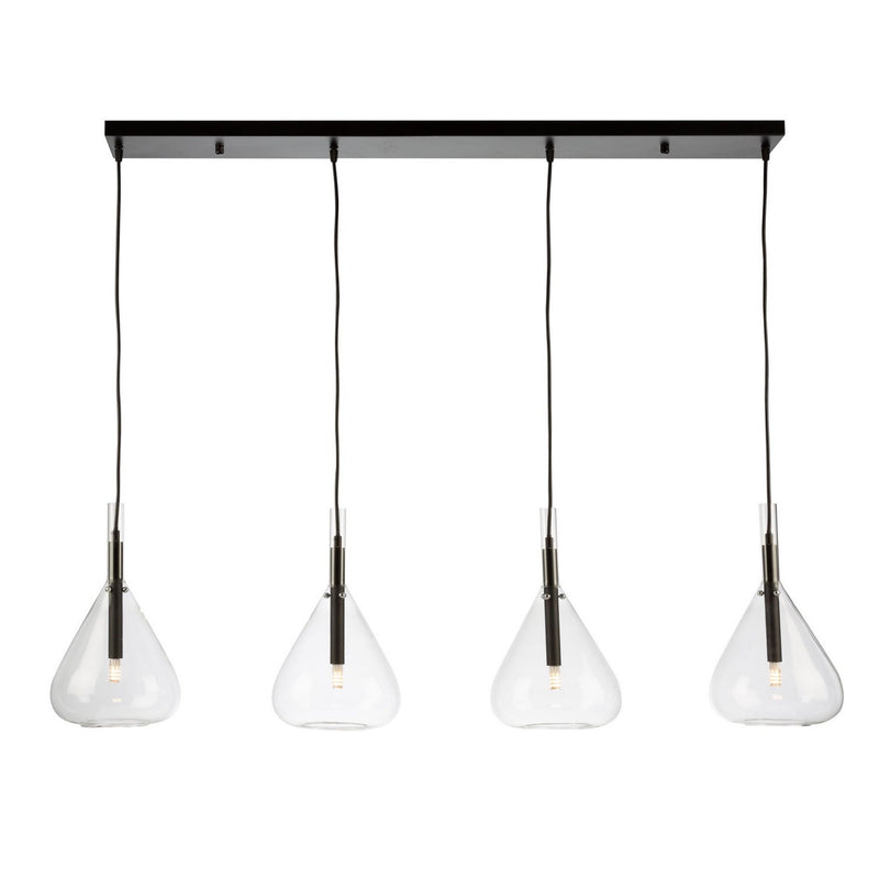 Conic 4-Light Linear Pendant in Black