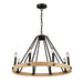 Perris Eight Light Chandelier in Black