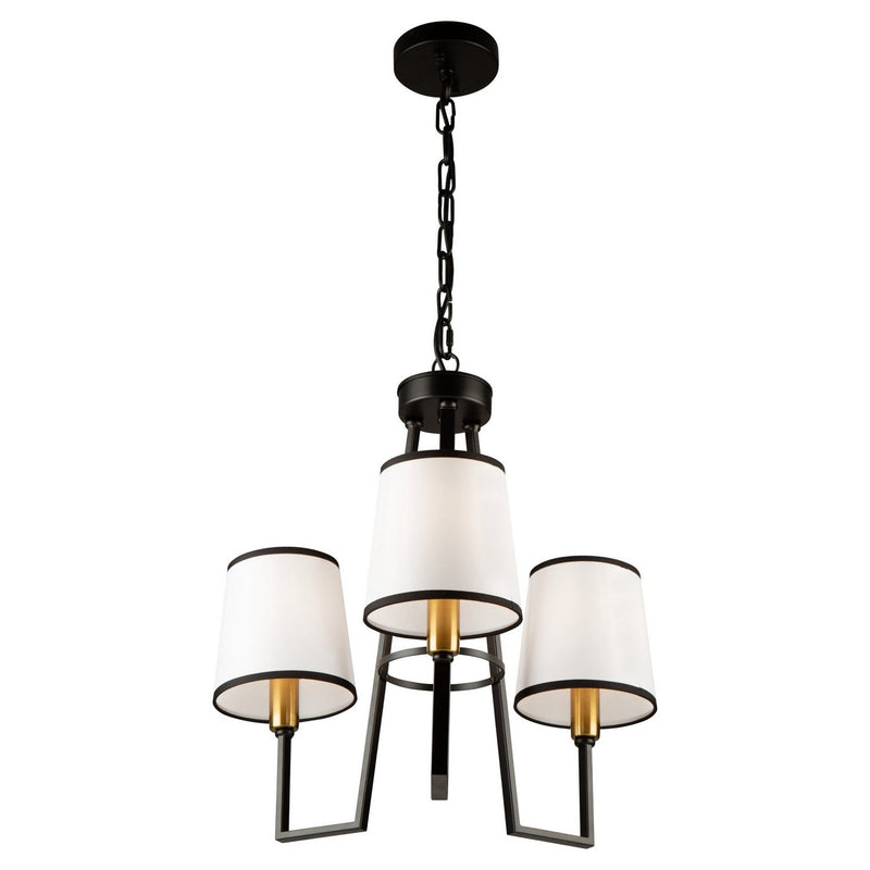 Coco 3-Light Chandelier in Gold and Black