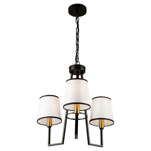 Coco 3-Light Chandelier in Gold and Black