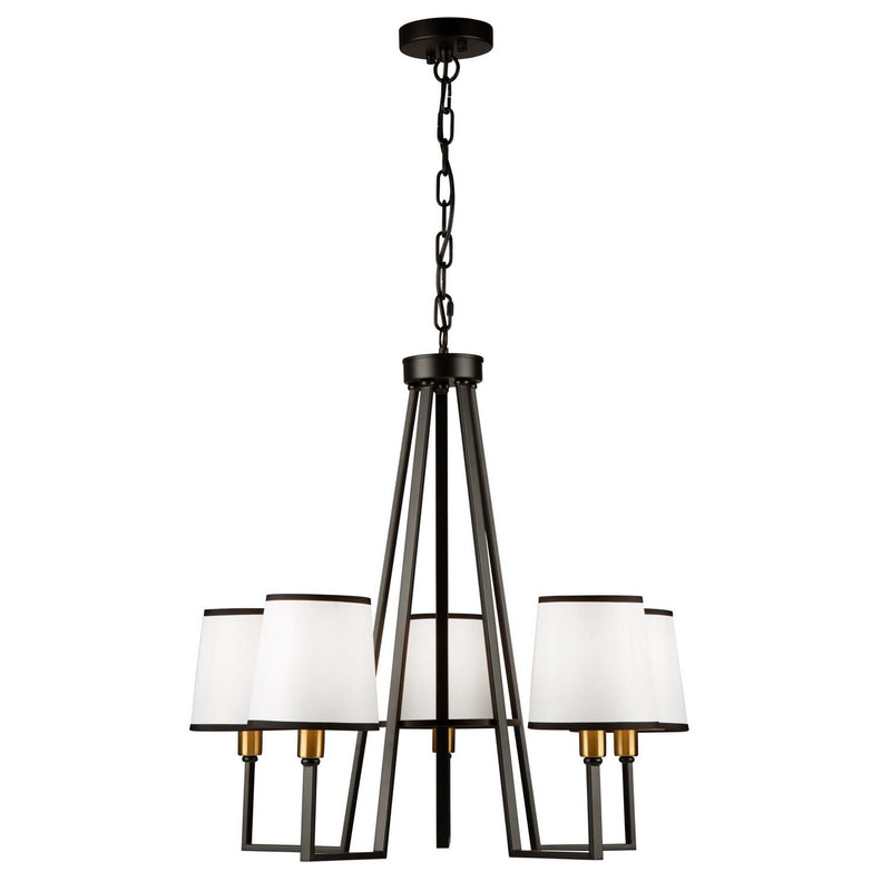 Coco 5-Light Chandelier in Gold and Black