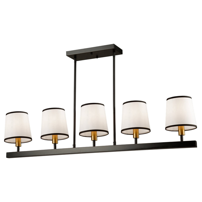 Coco 5-Light Linear Pendant in Gold and Black