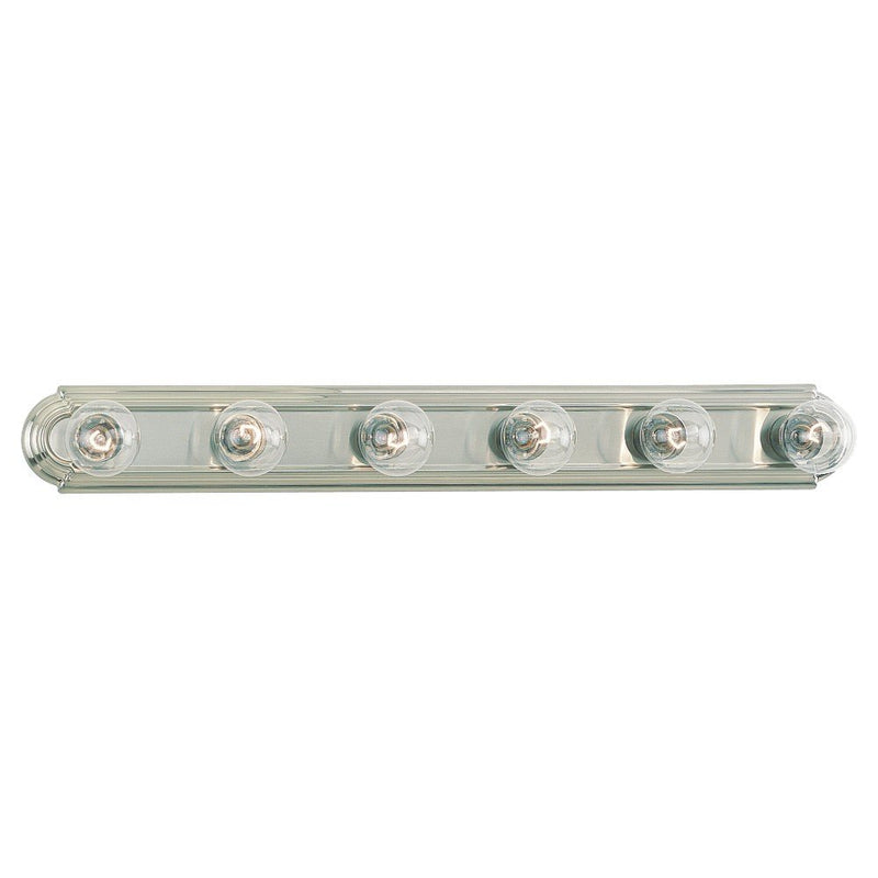 De-Lovely 6-Light Bath Vanity Light in Brushed Nickel