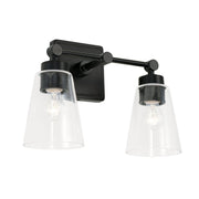 Rory 2-Light Bath Vanity Light in Matte Black