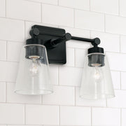 Rory 2-Light Bath Vanity Light in Matte Black