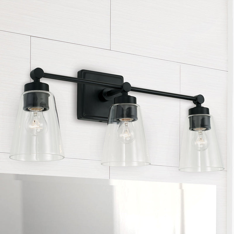 Rory 3-Light Bath Vanity Light in Matte Black