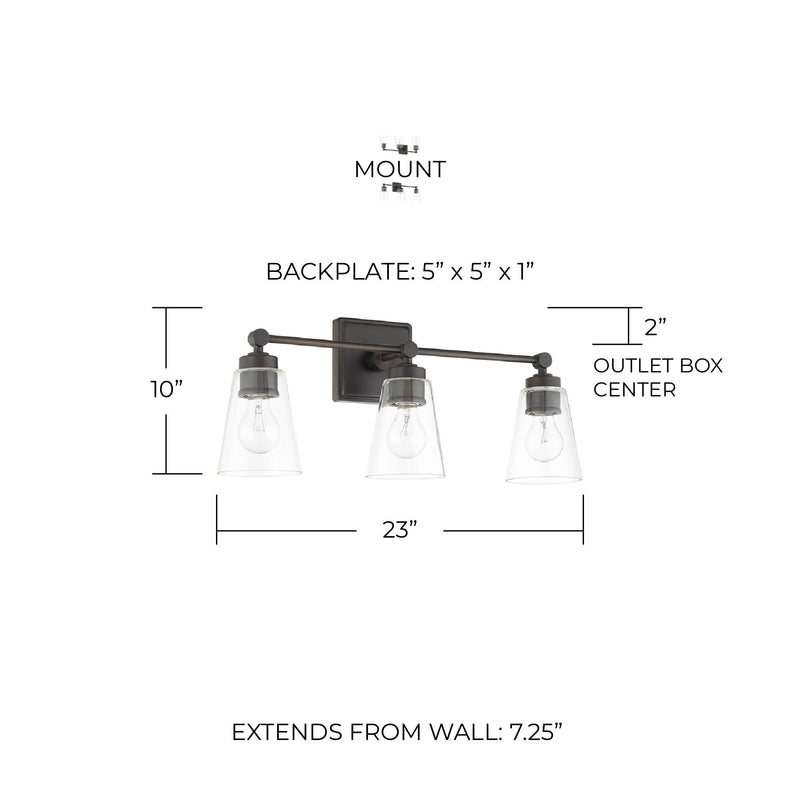 Rory 3-Light Bath Vanity Light in Old Bronze