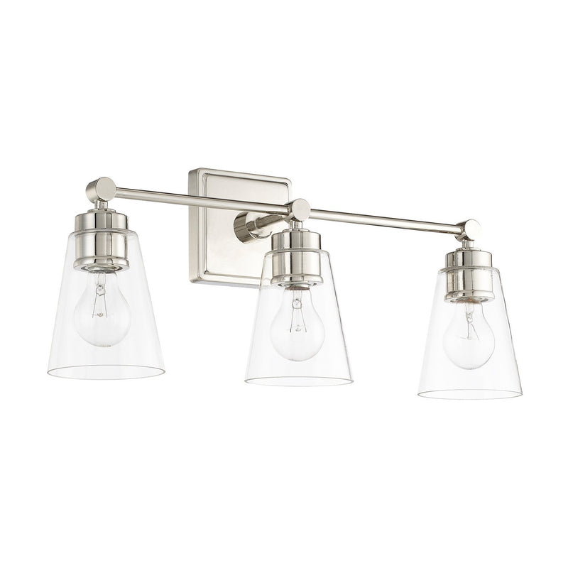 Rory 3-Light Bath Vanity Light in Polished Nickel