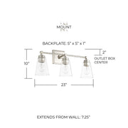 Rory 3-Light Bath Vanity Light in Polished Nickel