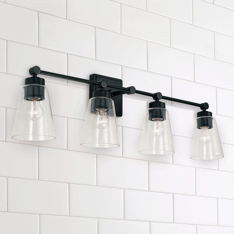 Rory 4-Light Bath Vanity Light in Matte Black