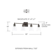 Rory 4-Light Bath Vanity Light in Old Bronze