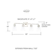 Rory 4-Light Bath Vanity Light in Polished Nickel