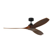 Collins 60" Ceiling Fan in Midnight Black with Dark Walnut Blades