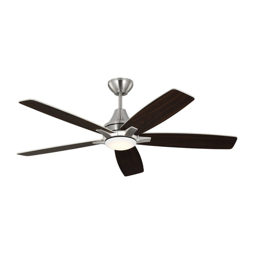 Lowden 52" LED Ceiling Fan in Brushed Steel with Silver / American Walnut Blades